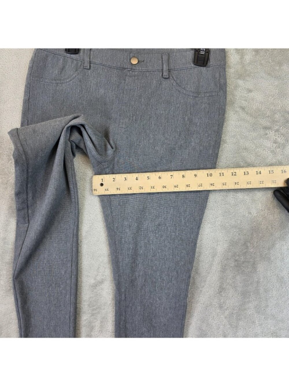 Uniqlo Jegging Pants Womens L Gray Knit Heattech Slim Elastic Waist Thermal - Picture 9 of 10
